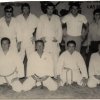 1968 Judo Club Palma. En seiza, de izquierda a derecha, Jaime Pascual, Robert Clement, Guillermo Sans. De pie, segundo por la derecha, Martín Albertí.